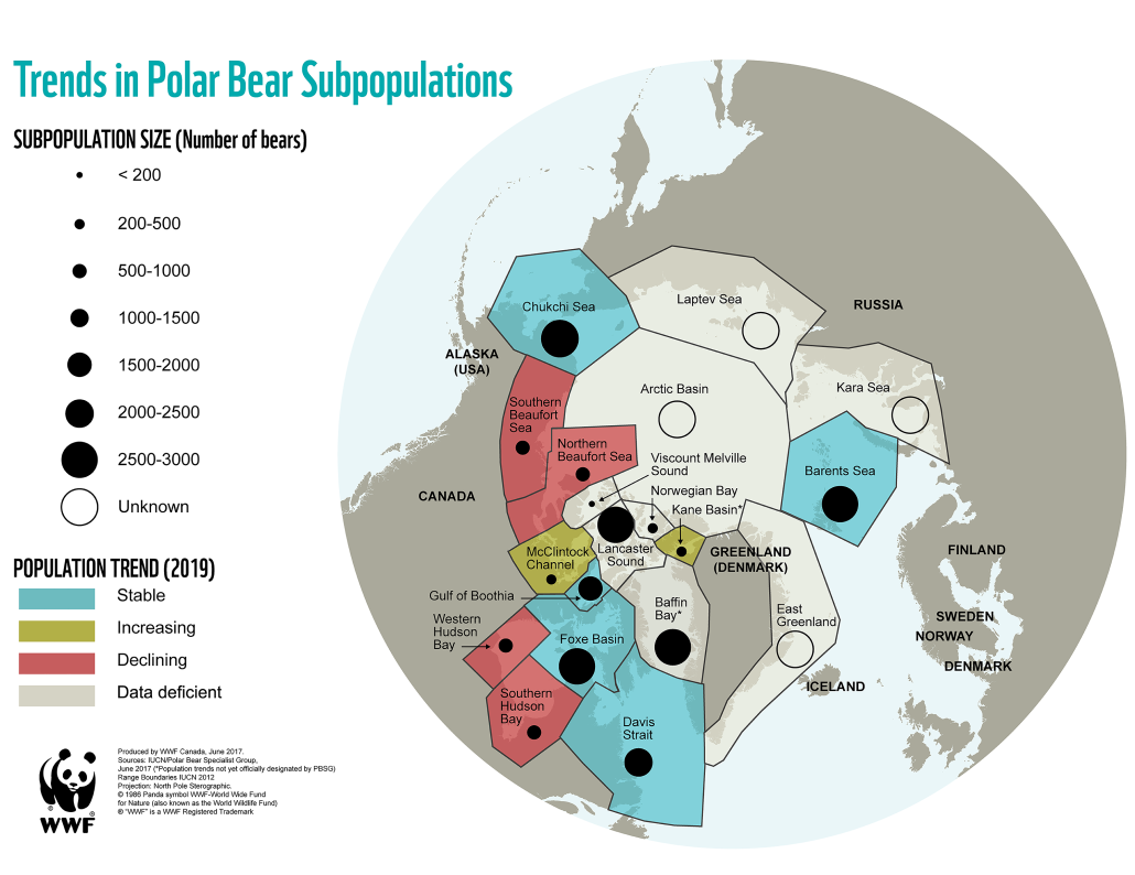 Map of polar bear populations